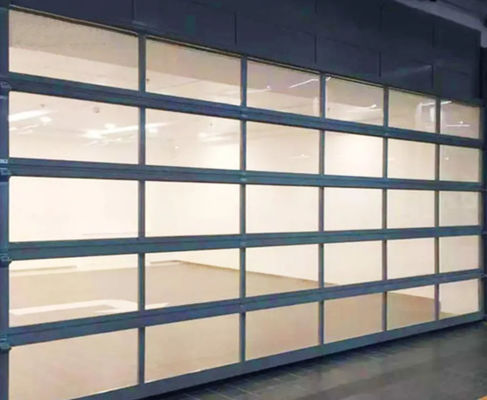 Quadro extrudido de alumínio porta seccional de garagem porta vista completa para villa totalmente transparente