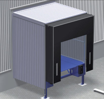 O armazém dentro da doca de carga protege a bolsa a ar comercial do recipiente ajustável