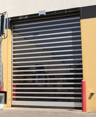 Porta espiral de alta velocidade de liga de alumínio segurança transparente para eficiência