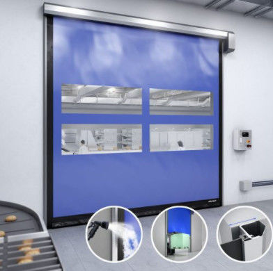 Tela de PVC Portas de rolos rápidas de alta velocidade Isolamento térmico assegurando a segurança nos ambientes