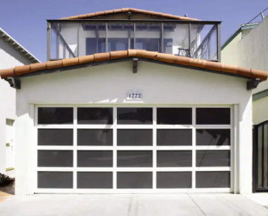 Duplo vidro de alumínio porta de garagem seccional vidro transparente estanqueidade