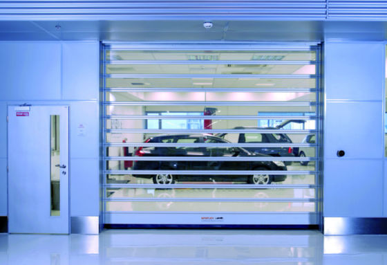 Porta em espiral transparente de alta velocidade com eficiência de segurança