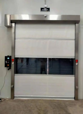 Isolamento térmico Portas de rolos rápidos de aço de alto desempenho Redução de ruído Manual/Armazém automático Porta à prova de incêndio em PVC