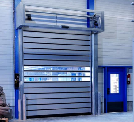 Isolamento térmico Portas de rolos rápidos de aço de alto desempenho Redução de ruído Manual/Armazém automático Porta à prova de incêndio em PVC