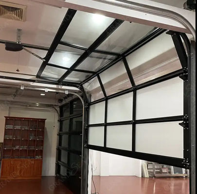Segurança Porta seccional de alumínio com design moderno vidro de vidro duplo excelente isolamento residencial moderno remoto
