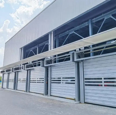 PLC controlada porta aérea espiral automática exterior comercial de alumínio