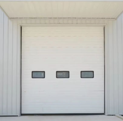 Porta seccional isolada de aço revestida em pó com revestimento de vinil e porta seccional de garagem de alumínio