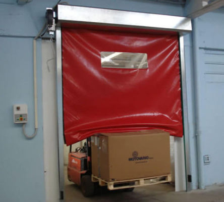 Estrutura de aço pesado portas de rolos rápidos com fecho com isolamento térmico tecido de PVC automático flexível