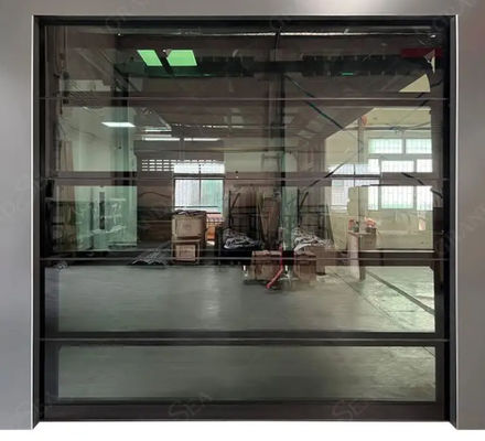 Porta seccional de alumínio de vidro duplo moderno com abertura manual ou automática