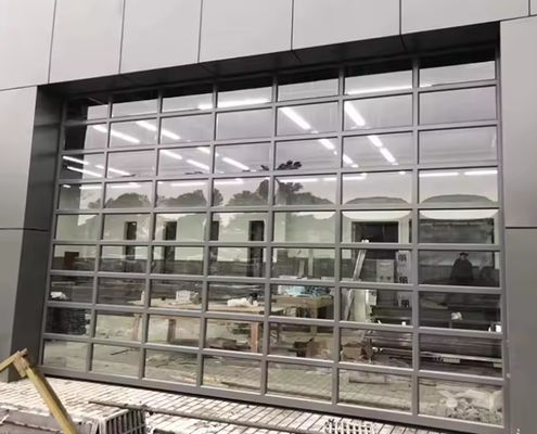 Porta seccional de alumínio de segurança com vidro de vidro duplo em várias cores