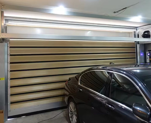 Porta espiral de velocidade controlada por PLC Liga de alumínio Construir 0,8 m/s Velocidade de abertura Porta de rolha industrial de metal