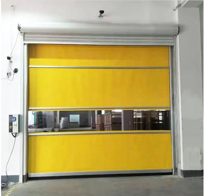 Modernas portas de rolos rápidos industriais de segurança automática de plástico de aço de alto desempenho com resistência e isolamento climático