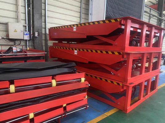Nivelador de doca de carregamento personalizável com cadeias de segurança / Fonte de energia elétrica 6T / 10T Capacidade hidráulica