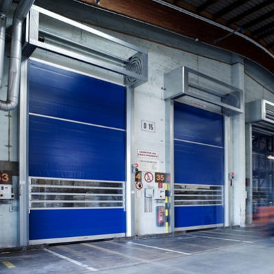 Porta de rolamento de segurança em espiral de alumínio transparente rápida rápida 2m/s