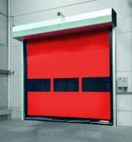 Porta de rolos rápidos com isolamento térmico de baixa manutenção com armazenamento automático de aço inoxidável 304