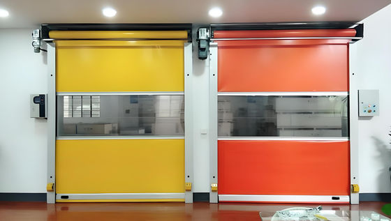 Porta de garagem silenciosa, de alta velocidade, de PVC, com rolda rápida, porta exterior de alumínio personalizada.