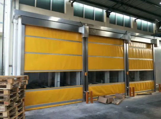 Porta de garagem silenciosa, de alta velocidade, de PVC, com rolda rápida, porta exterior de alumínio personalizada.