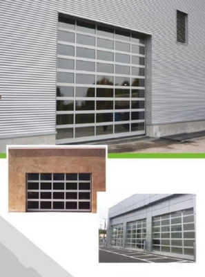 Porta de garagem seccional de alumínio de vidro com isolamento personalizado feito moderno