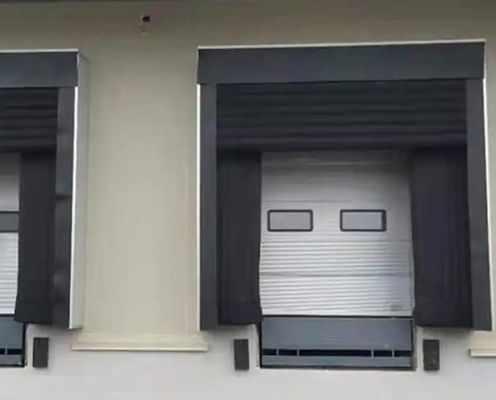 Fabrico mecânico de lado macio e durável de tecido industrial de PVC personalizado Sistema de carga ajustável de cor Abrigo de porta de doca para caminhões
