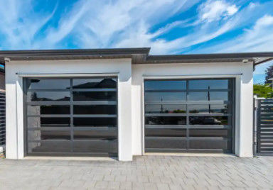 Revestimento em pó Resistência à água Classe 3 Vidro transparente Porta de garagem seccional personalizada