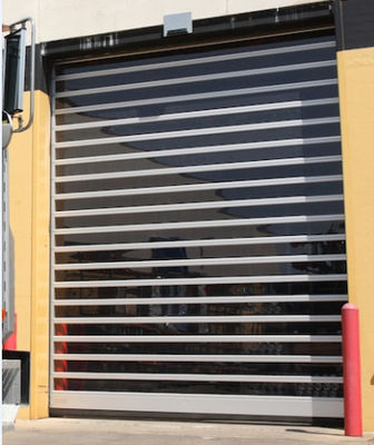 Eficiência Segurança Eficiência Resistência ao vento ≤2,0KN/m2 Velocidade de abertura 0,8m/s Porta espiral transparente de alta velocidade de alumínio