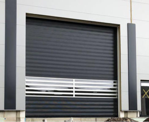 Porta em espiral de alta velocidade transparente de alumínio para eficiência de segurança