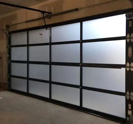 Porta de garagem seccional de visão completa, resistência à água de classe 3 liga de alumínio transparente