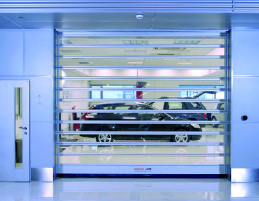 Porta em espiral de alta velocidade transparente de alumínio personalizada Eficiência de segurança Resistência ao vento ≤2,0KN/m2