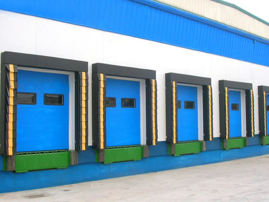 Sistema de carga industrial ajustável abrigos de portas de docas adequados para caminhões de diferentes tamanhos