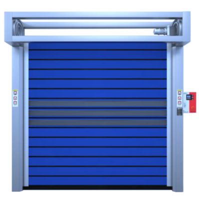 Porta espiral transparente de alta velocidade de alumínio para segurança e eficiência controlada por sistema PLC Faixa de temperatura -20C- 50C