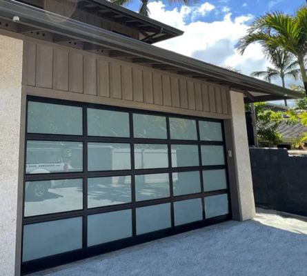 Resistência à água Classe 3 Vidro transparente Excelente Resistência ao vento Industrial Overhead Portão de garagem seccional resistente com manual ou automático