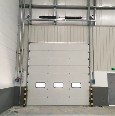 Custom OEM Insulated Sectional Overhead Door Integrated Pedestrian Pass Door 40mm Panel Polycarbonate Window Industrial