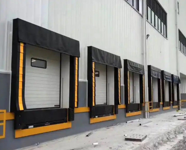 Proteção elétrica hermética contra os elementos Sistema de carga ajustável Abrigos de portas de docas PVC borracha plástica