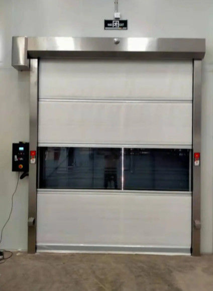 Isolamento térmico Portas de rolos rápidos de aço de alto desempenho Redução de ruído Manual/Armazém automático Porta à prova de incêndio em PVC