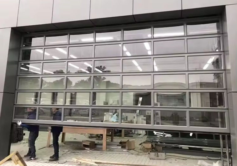 Porta seccional de alumínio de segurança com vidro de vidro duplo em várias cores