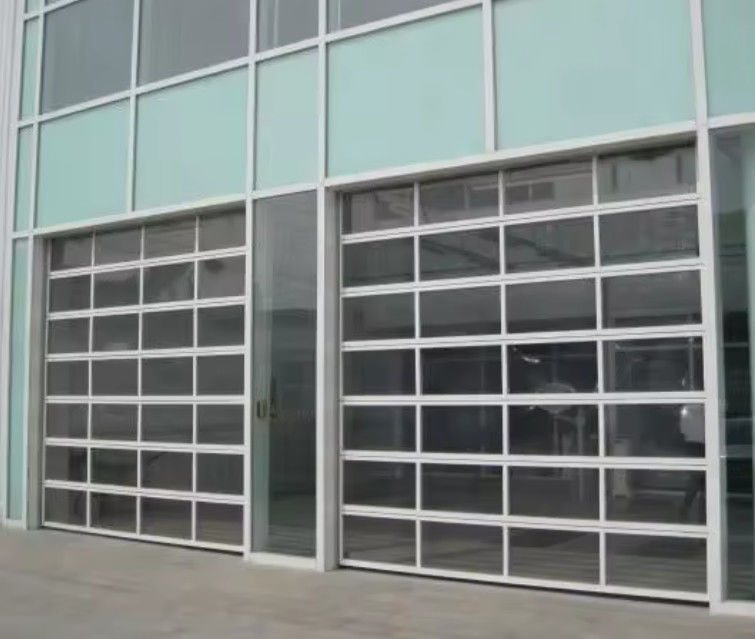 Porta seccional de alumínio revestida em pó com vidros duplos Excelente isolamento Venda direta de porta seccional