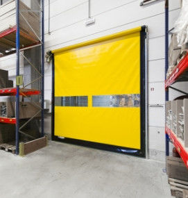 Porta de rolos rápidos com isolamento térmico de baixa manutenção com armazenamento automático de aço inoxidável 304