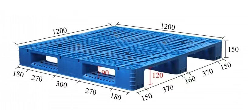 Reutilizavel 4T estático 1T rack Carregável de 2 vias entrada empilhável higiênico superfície lisa palete de plástico
