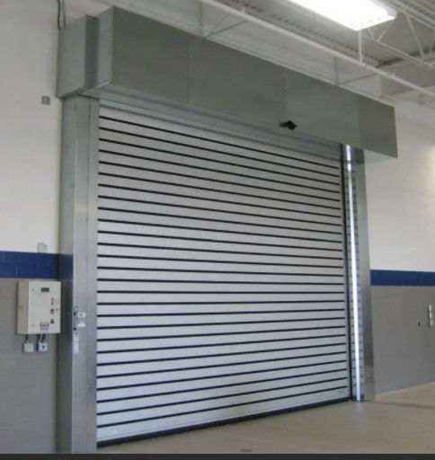 velocidade rápida Porta de Alumínio Espiral Sensor de Segurança Controle PLC 0,75KW Motor Porta de Elevação Industrial
