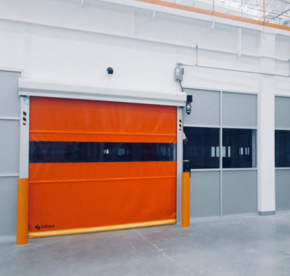 Industrial PVC de Alta Velocidade Rolo Up Rapid Shutter Porta 304 Material de aço inoxidável de baixa manutenção Design de estrutura de aço