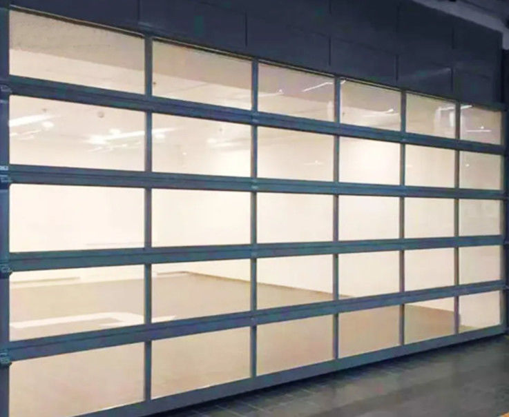 Estilo de design moderno estanqueidade à água classe 3 vidro transparente porta de garagem seccional com isolamento acústico