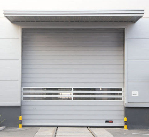 Eficiência Segurança Eficiência Resistência ao vento ≤2,0KN/m2 Velocidade de abertura 0,8m/s Porta espiral transparente de alta velocidade de alumínio