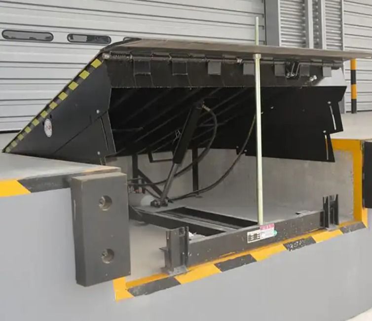 Niveladores de doca manuais hidráulicos ajustáveis para armazém com controlo remoto, oficina, placas de doca automáticas, niveladores de portas de doca para centro logístico