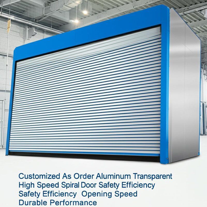 Alumínio Transparente Personalizado Sob Encomenda Porta Espiral de Alta Velocidade Segurança Eficiência Segurança Eficiência Velocidade de Abertura 0,8m/s Desempenho Durável