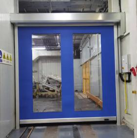 Venda direta de fábrica Redução de ruído Alta velocidade PVC Roll Up Rapid Shutter Door 304 Material de aço inoxidável Manual Operação automática