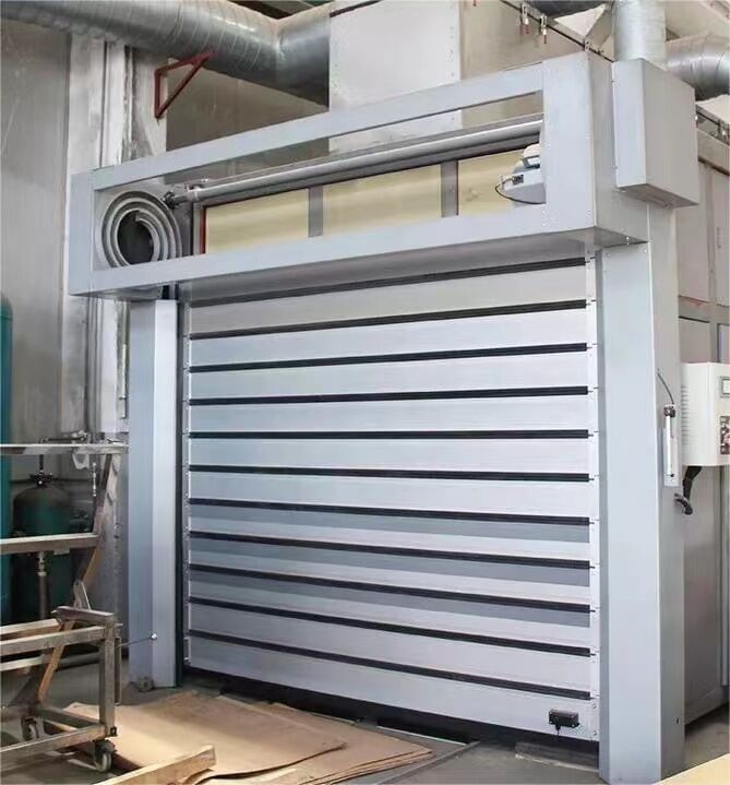 Controle PLC Alumínio de alta qualidade Industrial Porta em espiral de alta velocidade Porta em espiral inteligente exterior Porta rápida de alumínio Porta de obturador de rolagem rápida